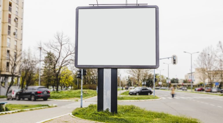 small blank billboard street