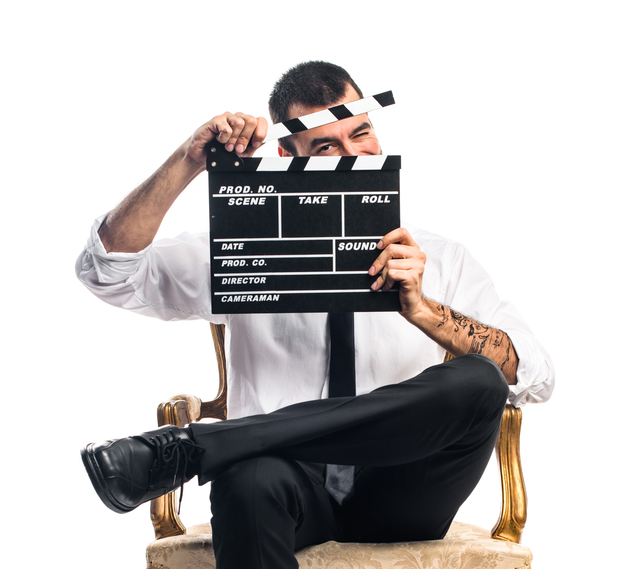 businessman holding clapperboard 1 scaled